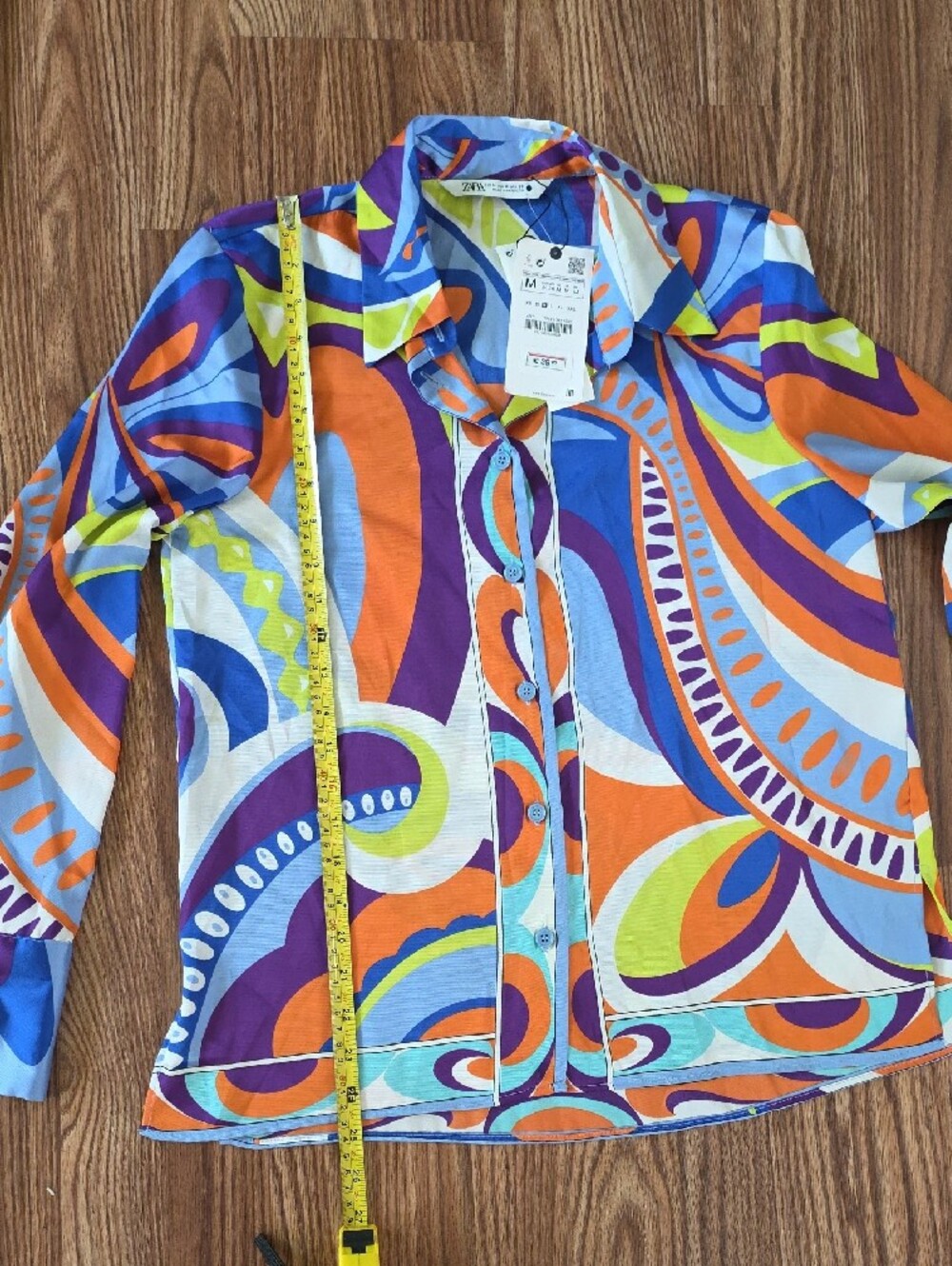 Zara Multi-Color Abstract Print Button-Up Jacket - Picture 7 of 10
